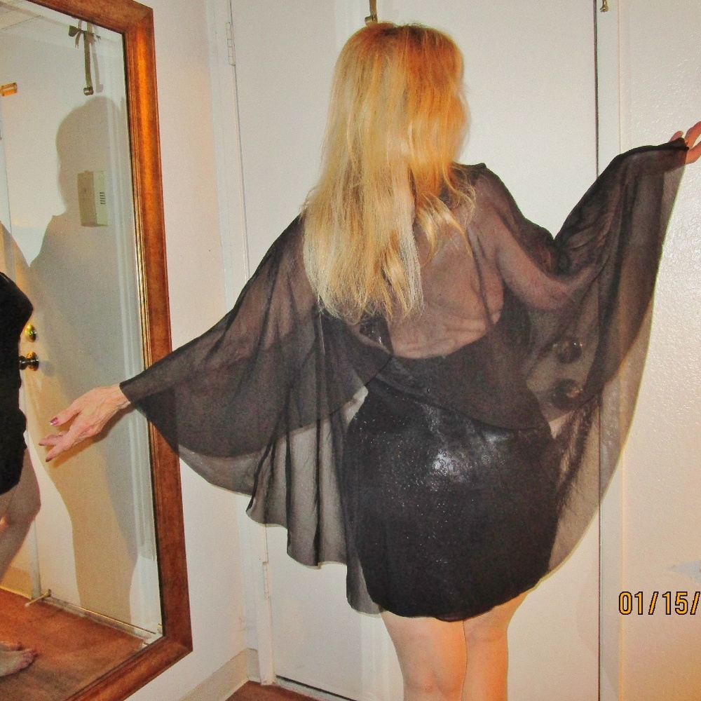 Free People Good For You Black Drape Bow Front NWT